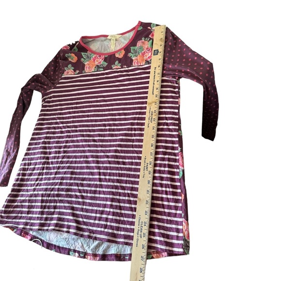 Matilda Jane Calling Bird Tee Medium Purple/Pink Stripe & Polka Dot Size M A528 - Picture 8 of 8